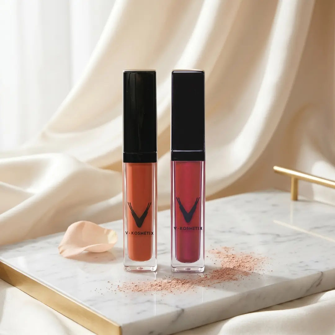 V-Kosmetik – Duo Rouge à Lèvres Liquide Velours, Drama Kween & Aioli