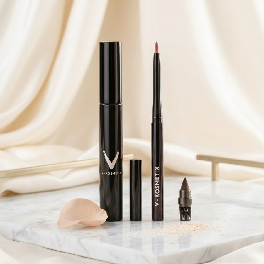 V-Kosmetik – Duo Sourcils & Lèvres, Fixe-Sourcils & Crayon Taffetas