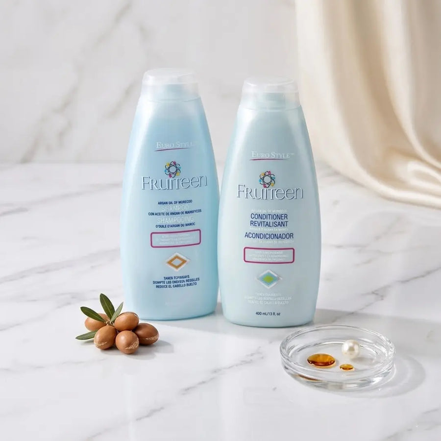 Fruiteen – Pack Shampooing & Après shampoing Hydratant Intense, Huile d'Argan, 2x400ml