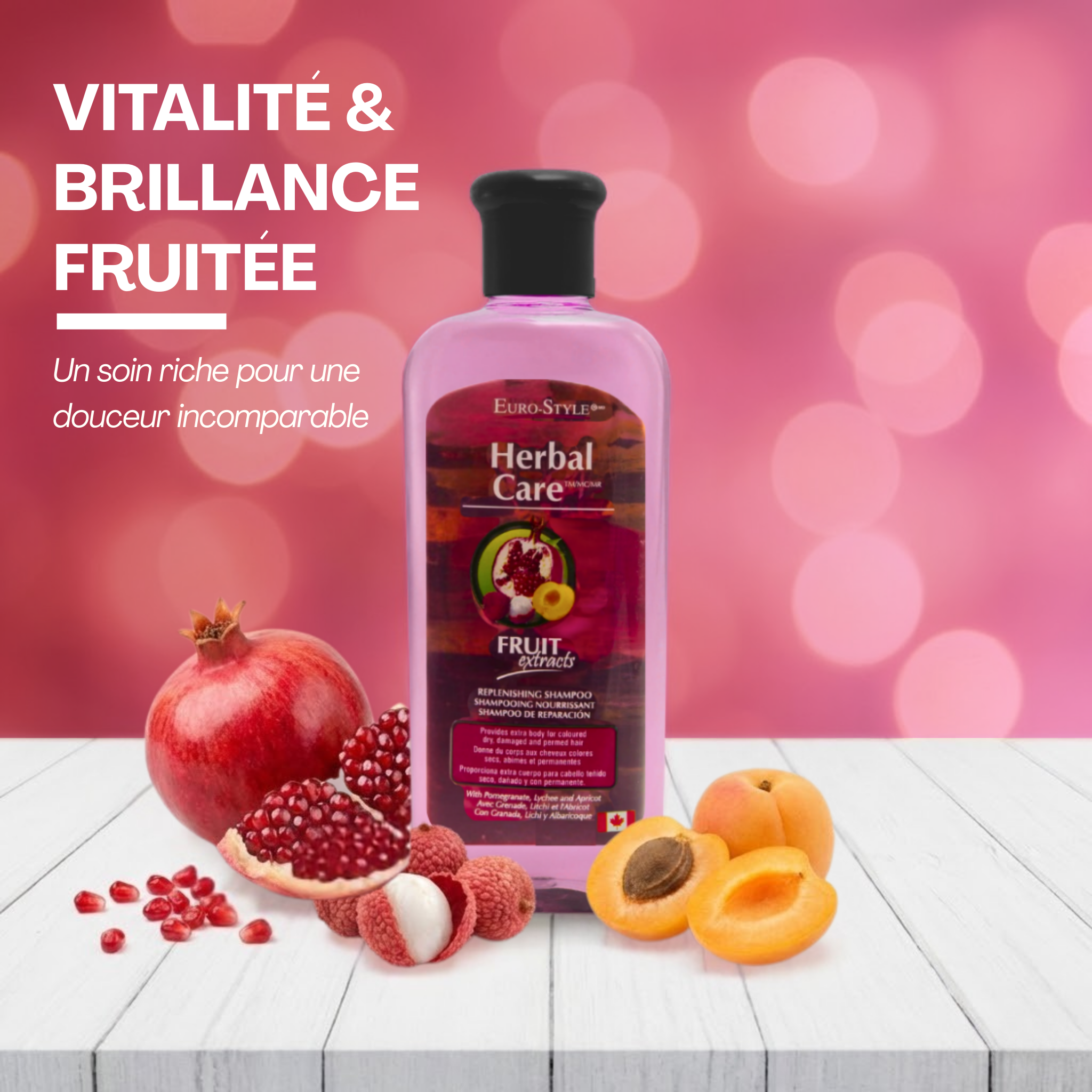 Herbal Care – Shampooing Nourrissant, Extraits de Fruits, 350ml