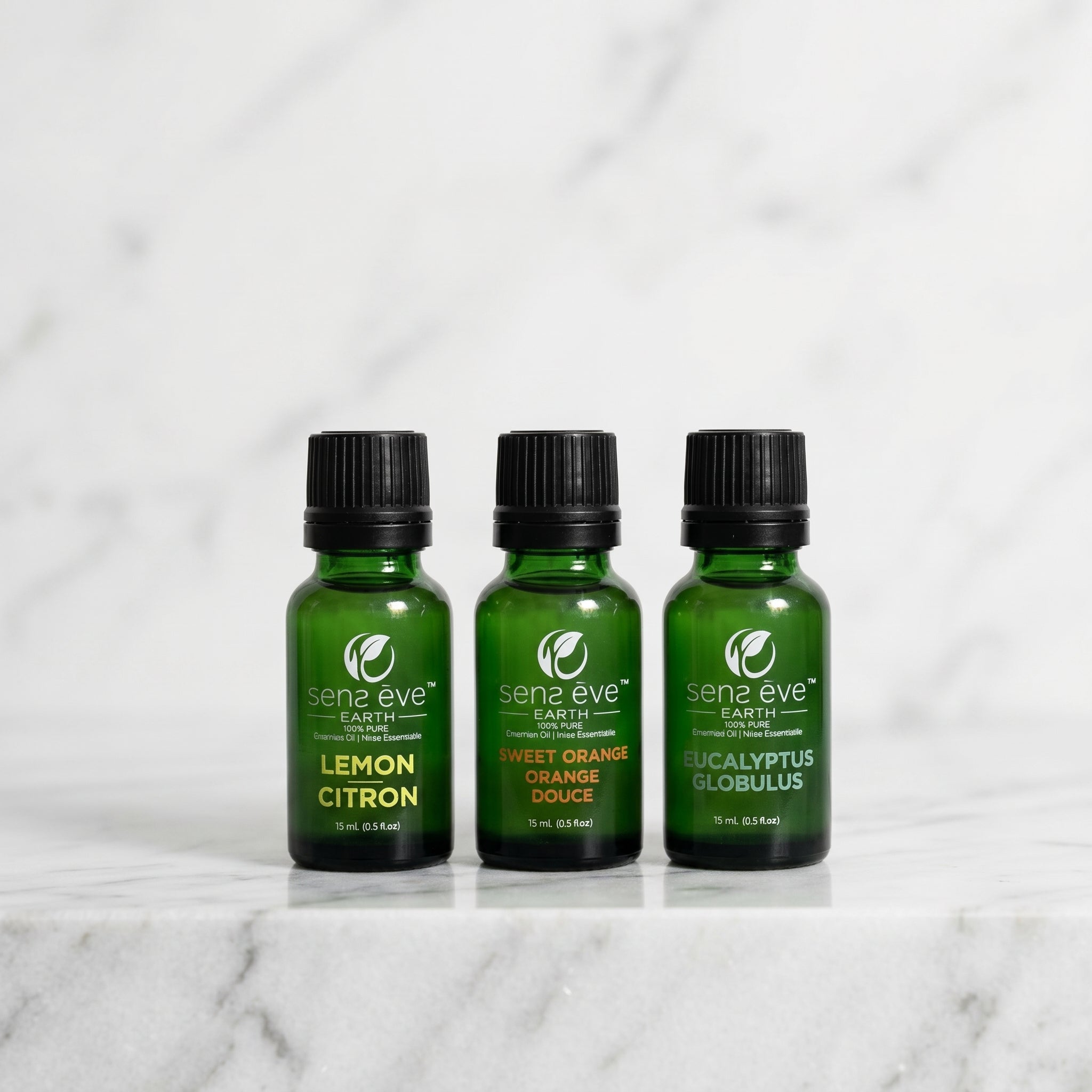 Sens Ēve – Kit Énergie & Concentration, Citron, Orange et Eucalyptus, 15ml