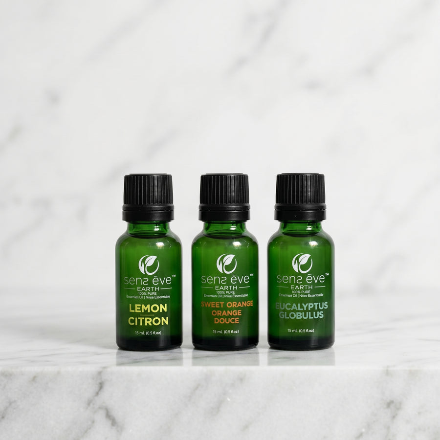 Sens Ēve – Kit Énergie & Concentration, Citron, Orange et Eucalyptus, 15ml