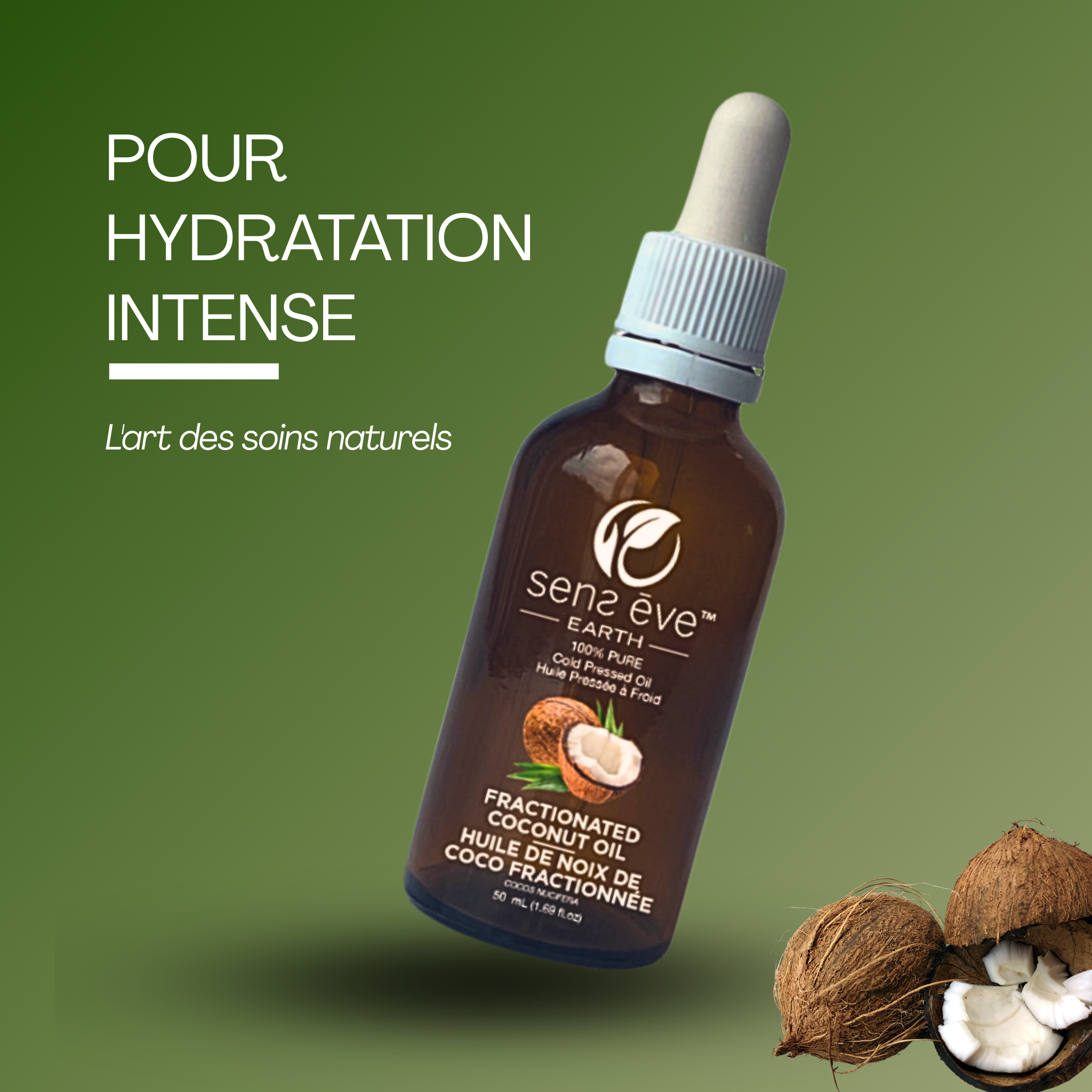 Sens Ēve – Huile Végétale de Noix de Coco Fractionnée, 50ml