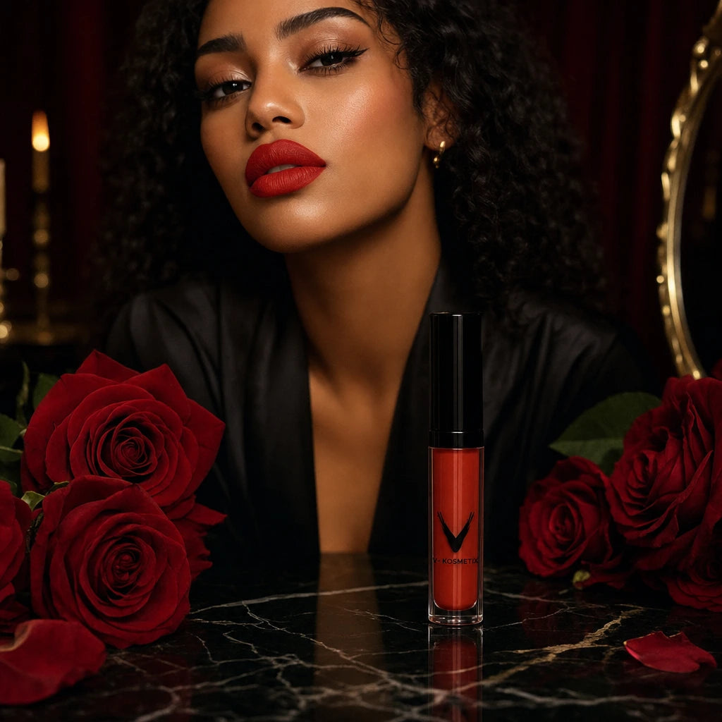 V-Kosmetik – Duo Rouge à Lèvres Liquide Velours, Drama Kween & Aioli